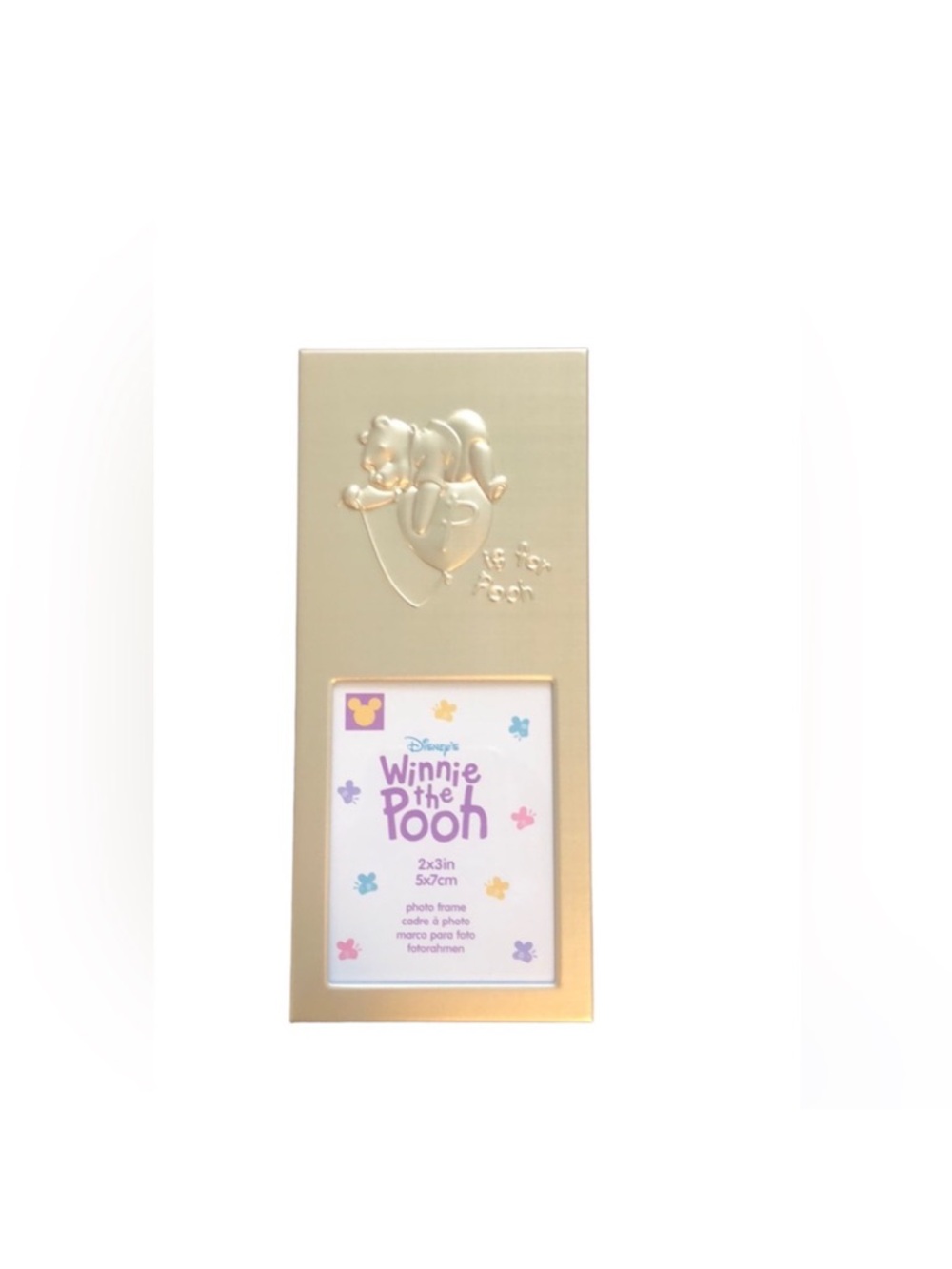 Disney Winnie the Pooh Silver Tone Metal Photo Frame “Disney Welcomes 2000” NWT